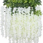 60pcs Artificial Wisteria Vine Garland Fake Flower Plant Garden Wedding Decor