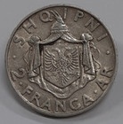 1935 Albania 2 Franga-ari Silver Coin Of Zog I  Very Fine Plus