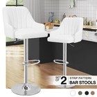 Bar Stools Set Of 2 Adjustable Counter Kitchen Dining Swivel Leather Back Chairs