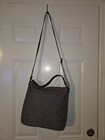 Thirty One Everything Crossbody Purse In Black Tweed Dot With Color Block