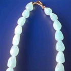 Bounkit Opaque Blue Aquamarine  Faceted Citrine  Carved Coral Rare Necklace    