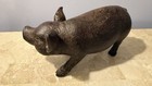 Vintage Adorable Pig Polyresin Detailed Figure Figurine Statue 10x5x4    Brown New