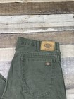 Dickies Double Knee Work Pants Mens 36x34  Relaxed Fit Green Canvas Utility