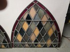 Antique Church Stained Glass Window  Pair Architectural Salvage