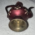Middle Eastern Style Decorative Metal Coffee tea Pot W  Lid  Floral Design