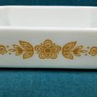 Vtg Pyrex Usa Butterfly Gold 8 5 x4 5 x2 5  Loaf Pan Gold On White