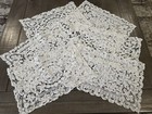 6x Vintage White Lace Placemats Handmade And Point De Venise Lace
