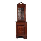Diminutive Antique Classical Mahogany   Satinwood Inlaid Corner Cabinet C1900