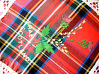 Vintage  Tea Cozy Scottish Red  Tartan  Padded Thistle Heather  Plaid