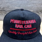 Vintage Pennsylvania Rail Car Hat Cap Strap Back Black Railroad Train K-products