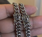 Silver 925 Cuban Link Chain And Bracelet For Women 
