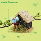 Edible Birdhouse - Birdseed Bird Feeder  Wooden Birds House Covered In Wild B   