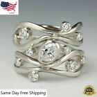 Women Gorgeous 925 Silver Plated Ring Cubic Zircon Engagement Jewelry Sz 6-10