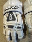 Brine Lacrosse Gloves Size Smallhook   Loop Padded Adj Cuff White gray black