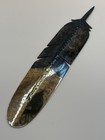 Ted Miller Vintage Native American Carved Metal Feather 