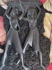 Vintage Hawaii Coco Joe s Lava Sculpture Hawaiian Hula Dancers Wall Art Rare