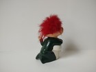 Vintage Japan Pixie Figurine Red Fur Hair Mcm Elf Mushroom Left