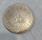 1909 Mo Gv Mexico Libertad Cap Un Peso Silver Coin Pre Mexican Aa37