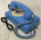 Vintage 1960s Western Electric A b 554 Series Blue Rotary Dial Wall Telephone