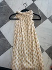 Girls  Cream Sleeveless Dress With Gold Leaf Motif