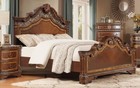 Traditional Bedroom 5pc Set King Size Bed Cherry Finish Marble Top Pieces