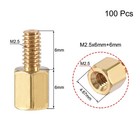 100pcs M2 5 X 6 Mm   6 Mm Male To Female Hex Brass Spacer Standoff