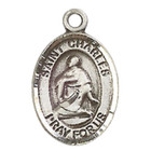 Sterling Silver Saint Charles Borromeo Medal Pendant 24  Endless Chain Necklace