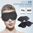 2pcs 3d Eye Mask Sleep Soft Travel Relax 2pcs Blindfold Padded Shade Cover Rest
