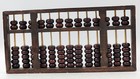 Vtg Chinese Solid Wood Abacus 13 Rows 91 Beads Brass Corner Accents 15  X 7 5 