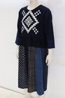 Vintage Japanese Kasuri Indigo Patchwork Dress Kimono Tunic One Piece Meiji Show