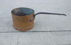 Rare Vintage Hand Crafted Primitive Copper Pot Studded Sides Aged Cond Antique