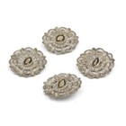 4 Silver Buttons Snowflake Costume Buttons Antique Silver Buttons 27 Mm