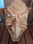 Wooden Folk Art Carved Halloween Witch ghoul Sharp Teeth Mask Decorative Ooak 