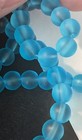 Sky Blue Glass Frosted Beads  6mm  1mm Hole  10 Pcs 
