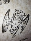 Vintage Traditional 1970 s Guideline L Weber Tattoo Flash Sheet Shop Used Tiger
