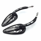 Motorcycle Flame Black Rearview Pair Mirrors Custom For Harley Davidson Cruiser