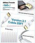 8k Hdmi Cable 25ft 2 1 Ultra High Speed Braided Earc 8k 60hz 4k 120hz Hdr10 