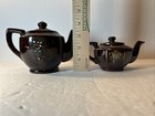 Vintage Japan Brown Cream Lidded Tea Pot