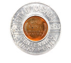 1953-d Encased Lincoln Wheat Cent - Indian Head National Bank  Nashua  Nh