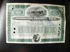 Original International Mercantile Marine Stock Certificate Dated 1916-1920
