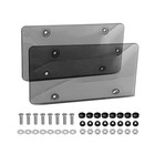 2   unbreakable License Plate Decors Auto Tag Trim Protector Front Rear Black