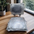 Pair Of Antique Kayserzinn Pewter Trays  4138 - Art Nouveau Floral Iris Design