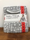 Nwt Nautica  Fleece Pajama Sleepwear Set M Womens Large 2-piece Gray Snowflakes