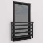 Black French Balcony Aluminium Bar Railing Balcony Mesh Window Screen