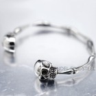 Mendel Gothic Large Big Mens 8 9 Inch Biker Skull Cuff Bracelet Stainless Steel