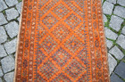 Vintage Tribal Orange Rug 25   X 32   Organic Wool Tribal Rug Handwoven Area Rug