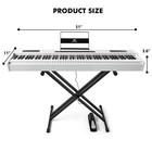 Mustar White 88 Keys Full Weighted Hammer Action Digital Piano Keyboards W pedal