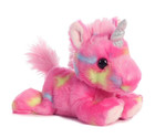 Aurora - Small Pink Bright Fancies - 8  Jellyroll Unicorn - Vibrant Stuffed Anim