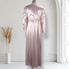 Vintage 80s Natori Pink Satin Robe M Floral Lace Embroidered Dressing Gown