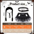 Halloween Dog Dress Costume With Belt Wig Black Tulle Gothic 3pcs Medium Pet